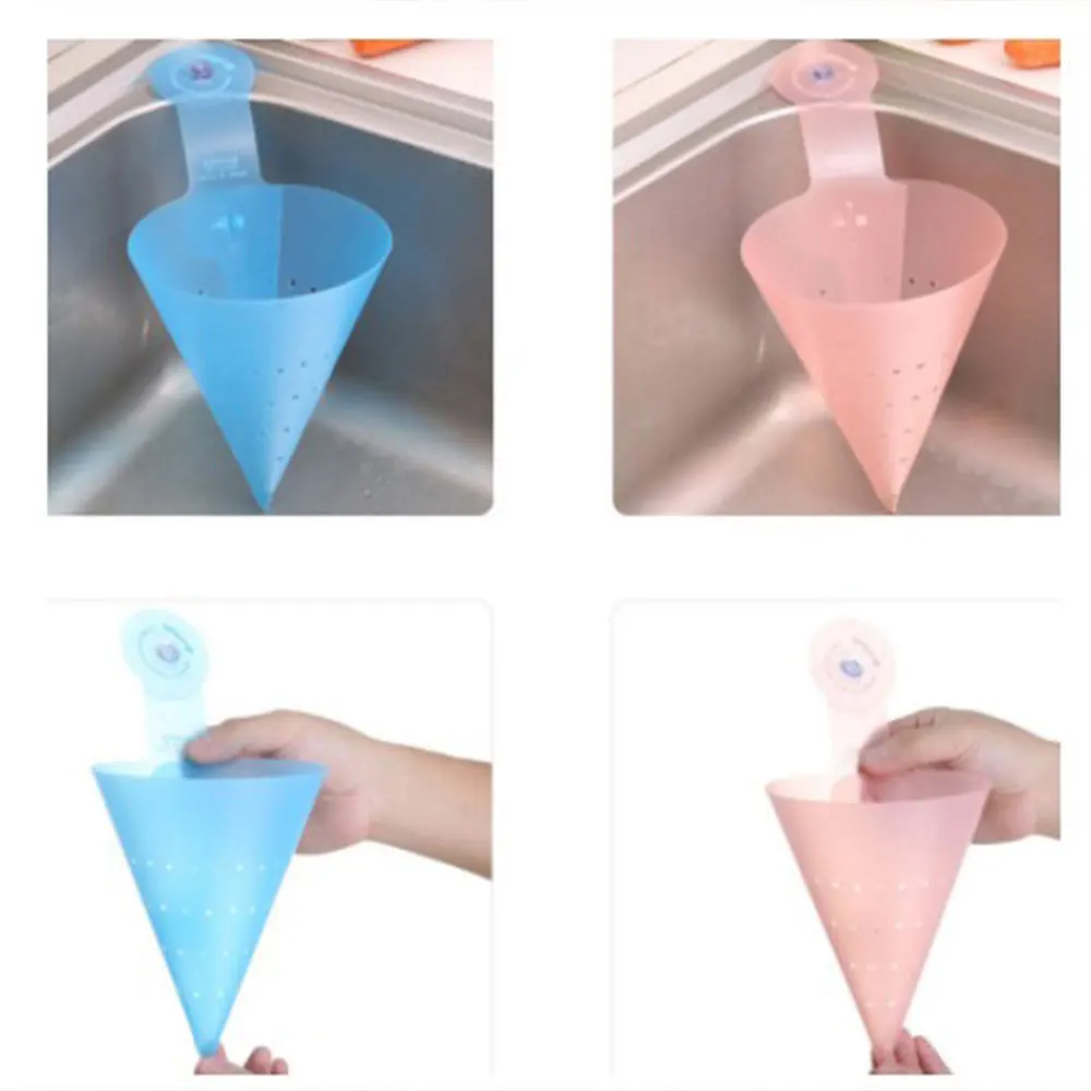 kitchen Sink Filter Stopper Colander Chic Shape Dish Basket Sink blue pink convent Food Garbage vegetable drain basket Strainer