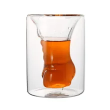 Уникальная двухслойная мышечная стеклянная чашка 150 мл с двойными стенками, Мужская стеклянная чашка, обнаженные мужские вечерние кружки для пива и виски