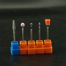 5 шт. Алмазные Керамические камни карбидные сверла для ногтей набор пилок для ногтей роторная электрическая полированная маникюрная мельница аксессуары для ногтей