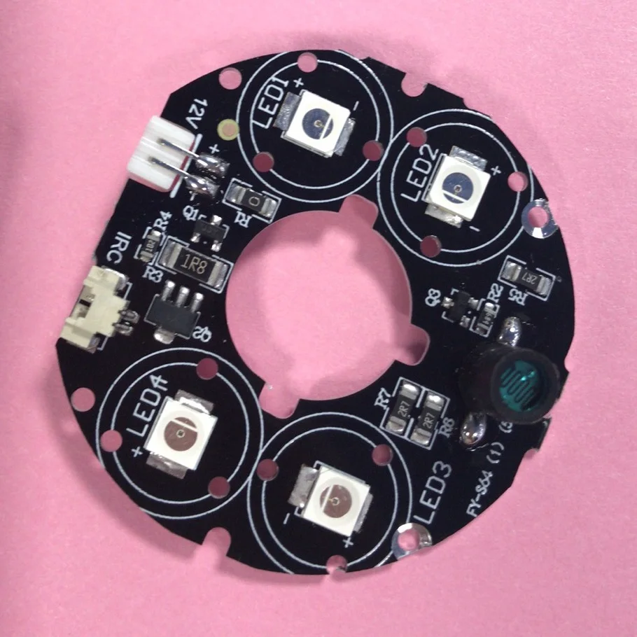 90 degrees CCTV Accessories infrared light 4 pcs Array IR LED board for Surveillance cameras night vision diameter 50.5mm | Безопасность