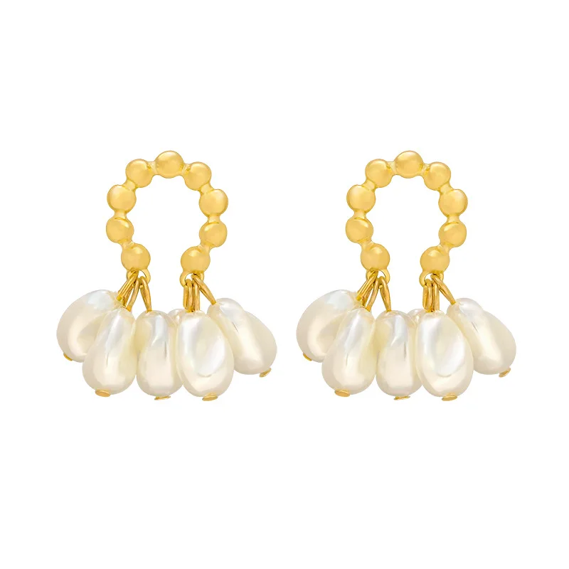 Pearl Earrings Pendant Earrings South Korea New Fashion Baroque Pearl Earrings Temperament Personality Versatile Pendant Earrings Elegant Jewelry For Women