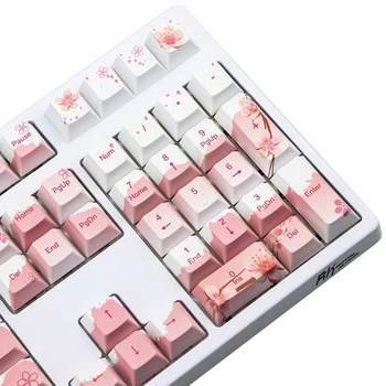 

110 128 Keys Cherry Profile PBT Keycaps Full Set Mechanical Keyboard Keycaps PBT Dye-Sublimation Cherry Blossom Keycaps