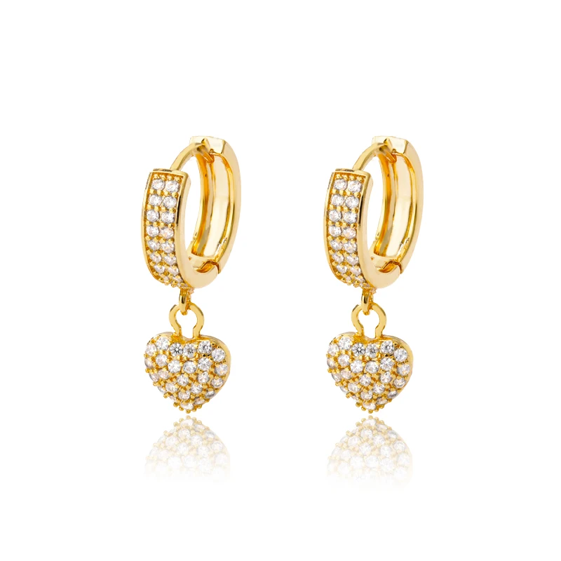 Zircon Heart Earrings For Women