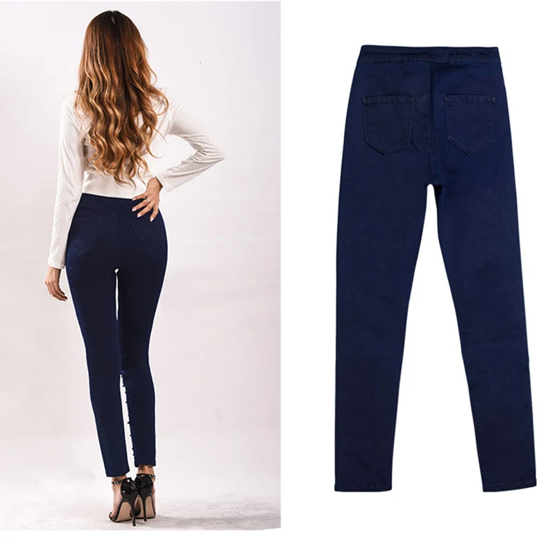 Fashion New High Waist Jeans for Women Pearl embroidery Slim Stretch Denim Jean Bodycon Belt Bandage Skinny Push Up Jeans Woman
