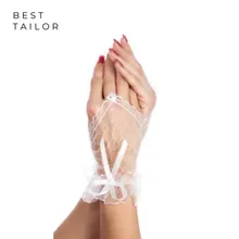 Короткие кружевные свадебные перчатки Аксессуары для свадьбы свадебные перчатки без пальцев на запястье с бантом Gant Femme свадебные аксессуары