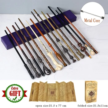 

31 Kinds Potter Magic Wands With Gift Box Young Dumbledore Hermion Harried Metal-Core Magical Wand with Bonus for Christmas Gift
