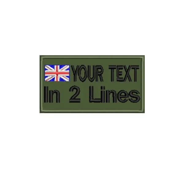 9*5cm size Rectangular custom flag name patch hook on badge military patches for clothing bag - Color: UK