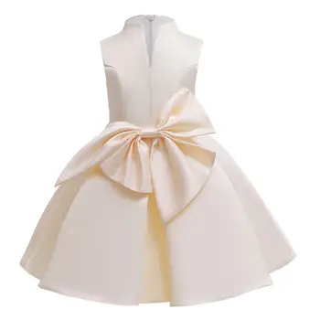 

Deep V Big Bow Girl Dress Kids Princess Dresses For Girls Wedding Party Tutu Solid Elegant Dress Children Girl Toddler Clothing