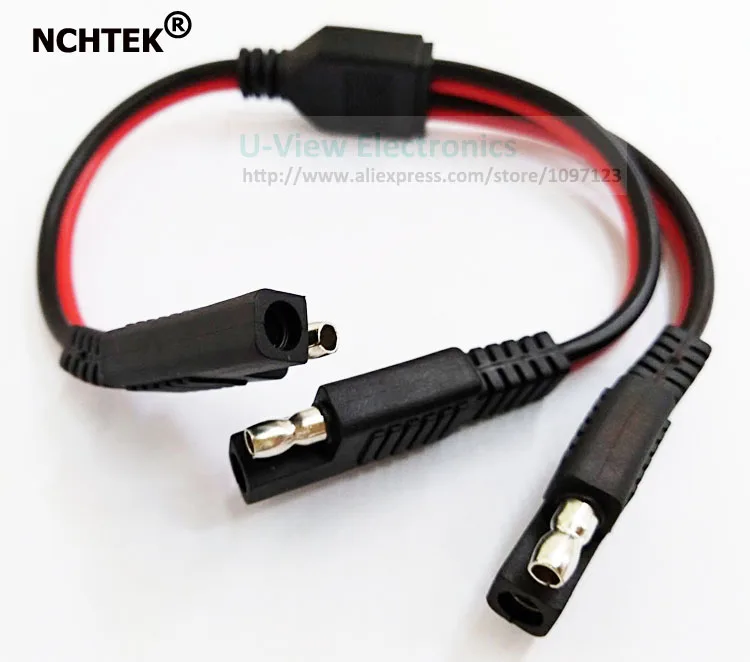 NCHTEK 14AWG от 1 до 2 SAE силовой удлинитель адаптер разъем 2Pin быстрое подключение разъём 30 см/ /1 шт
