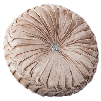 

Pastoral Style Pumpkin Round Seat Cushion/Back Cushion or As Sofa Pillow Velvet Fabric 35X35cm