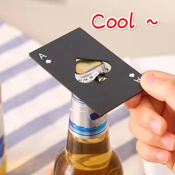 

Ace Of Spades Poker Card Shaped Beer Bottle Wine Jar Opener Personalized Creative Stainless Steel Bottle Opener Kitchen Bar Tool