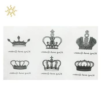 

1 Sheet Unisex Body Art Waterproof Temporary Tattoos for Men and Women Fashion 3d Crown Design Small Tattoo Sticker