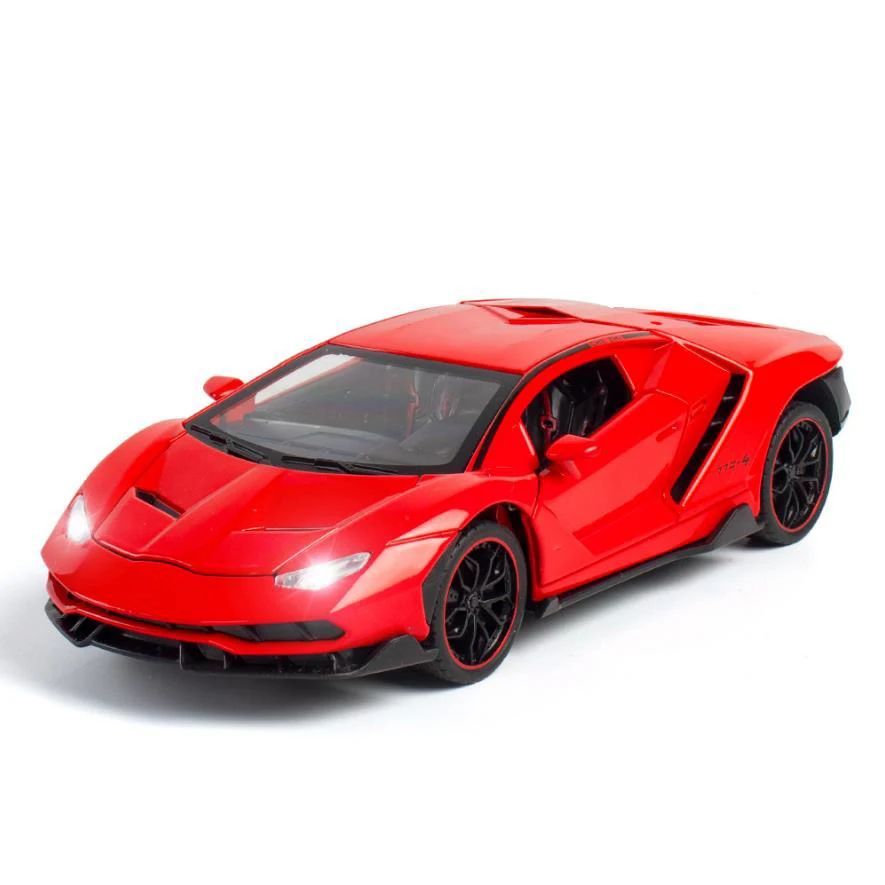 Hot scale 1:24 wheels diecast car germany bull logo metal model with light sound Lambor lp770-4 Centenario pull back vehicle toy | Игрушки и