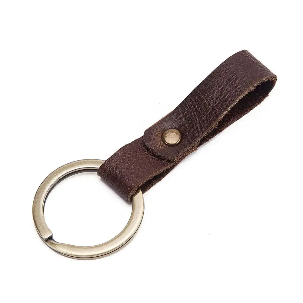 KAVIS брелок для ключей натуральный кожаный брелок для мужчин подарок брелок для ключей - Цвет: coffee