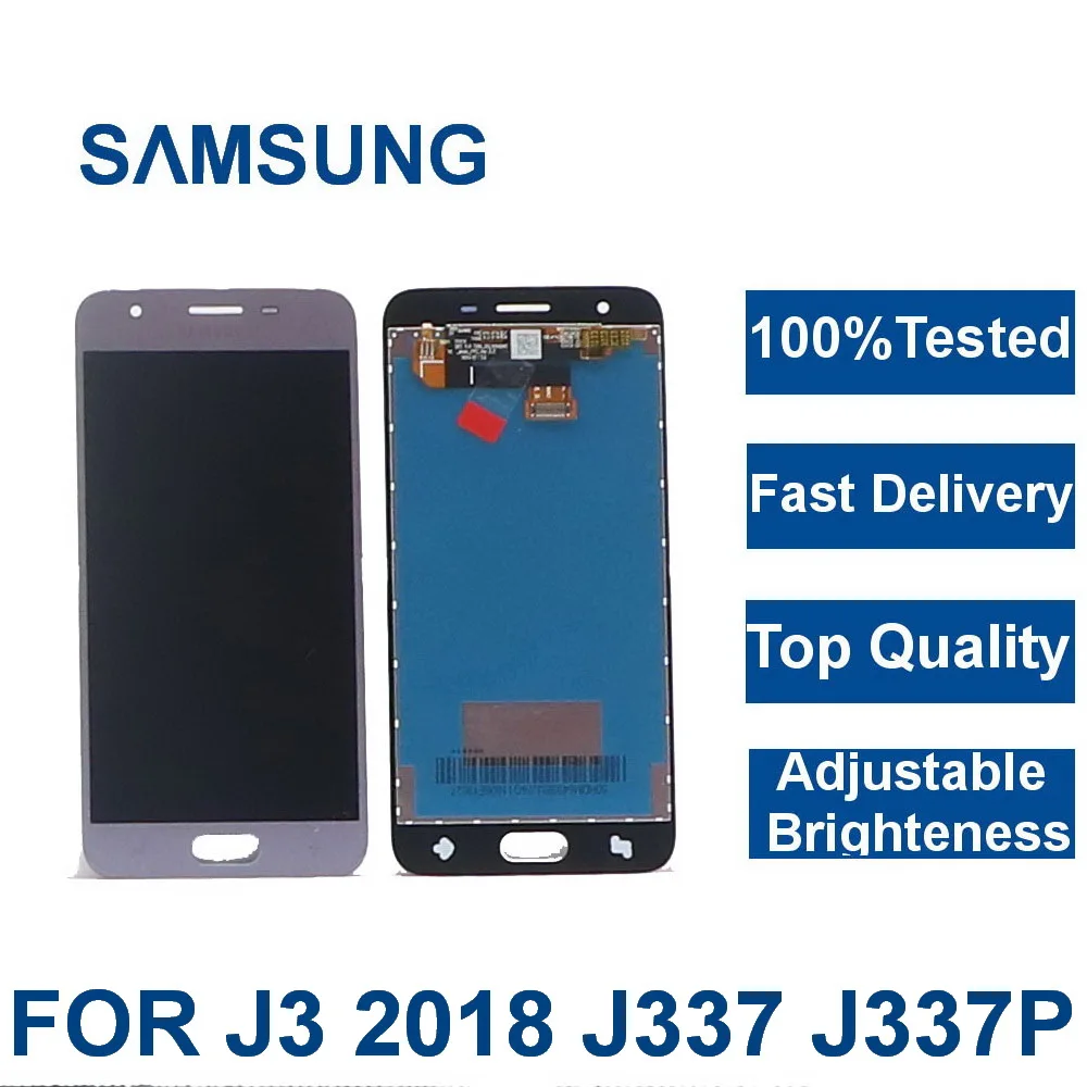 

100% Tested For SAMSUNG Galaxy J3 2018 J337 J337P J337T Phone LCD Display Touch Screen Digitizer Assembly+Adjustable Brighteness