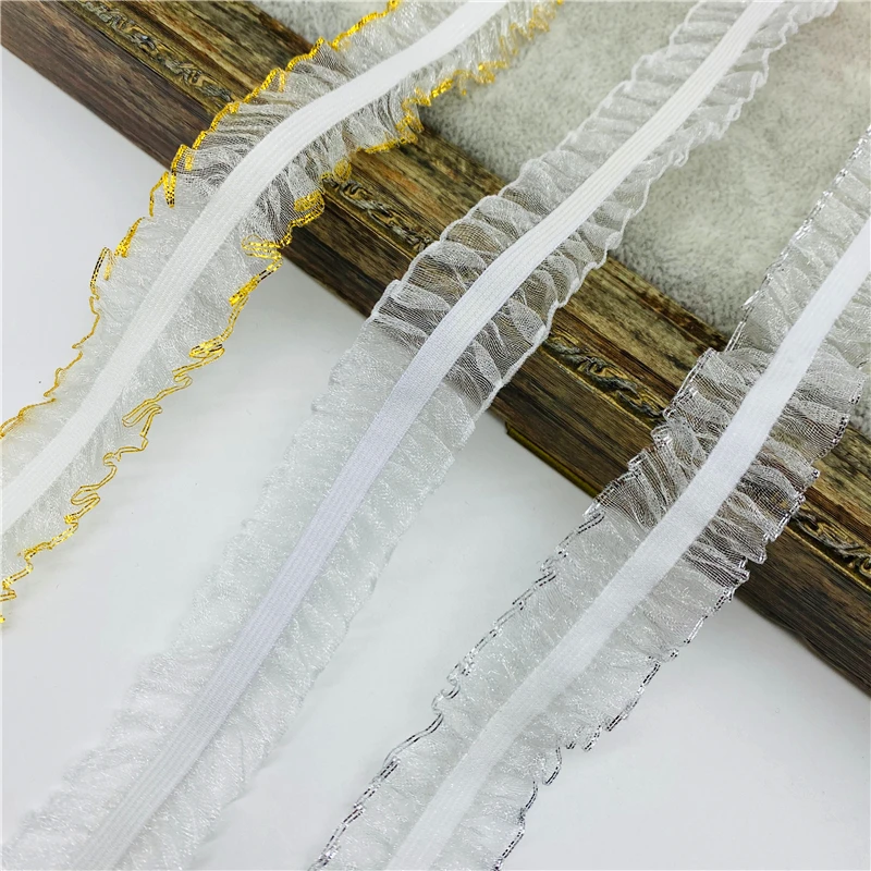 Description Picture 2 of item2yards 5yards 25mm Lace Elastic Ribbon Spandex Elastic Band For Sewing Lace Fabric Trim DIY Waist Band Garment Accessory