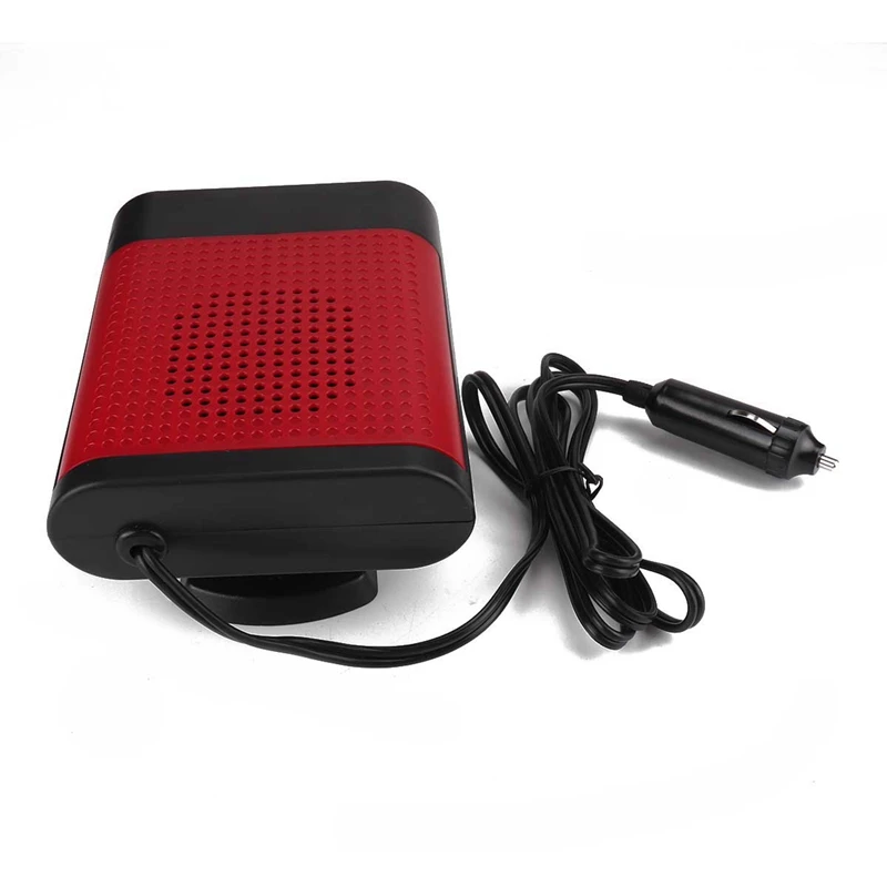 Universal Portable Car Defogger Defroster Heater Windscreen Demister for Heating and Cooling 360 Degree Rotation and up and Down Adjustment 12V-Red 