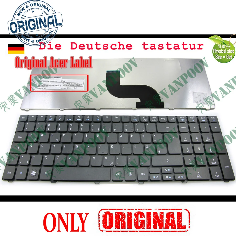 Nuova Tastiera Per Laptop Qwertz Per Acer Aspire 5810 T 5810Pg 5810 Tg 5800 5750G 5750 5745 5742 5741G 5741 5740G 5740 Deutsch De Gr