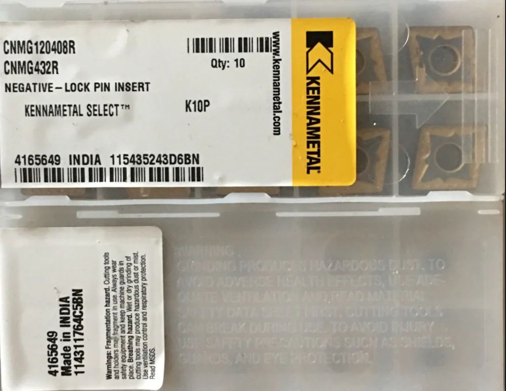 10 шт. KENNAMETAL CNMG120408R K10P