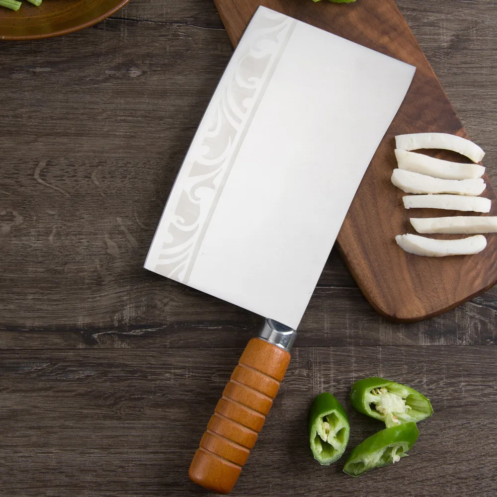 Damask кухонные ножи 8 дюймов нож для резки с полной ручкой Tang 3Cr13 нож шеф-повара из нержавеющей стали для мяса овощей