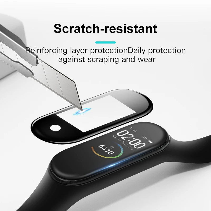 BAPICK 20D устойчивое к царапинам защитное стекло для Xiaomi mi Band 4 стеклянная пленка с закругленными краями протектор экрана mi Band 4