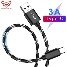 MUSTTRUE 3A C кабель usb type C кабель для huawei P20 Lite samsung S9 шнур для быстрой зарядки и передачи данных tipo c провод c type адаптер usb-c 1 м