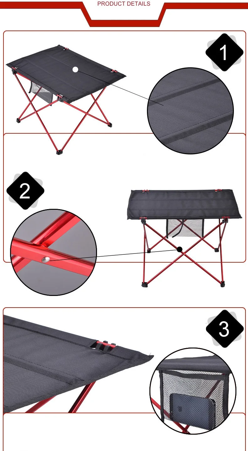 Открытый стол для пикника стол для барбекю складной Ультра-легкий алюминиевый сплав стол стабильный Кемпинг прочный регулируемый