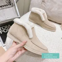 Winter Snow Boots For Women  Fur One-Piece Warm Loafers With Fleece Cuffs  Woolen Short Boots For Women  Wnter Boots