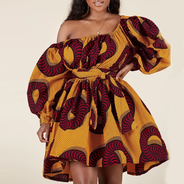 Aladei Tribal Print Africa Lady Dresses