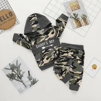 

Cute Camouflage Newborn Baby Boys Kids T-shirt Top Long Pants Army Green Baby Boys Clothing Outfit Clothes Set