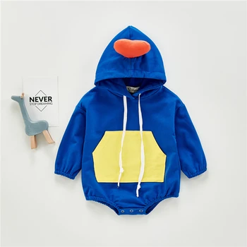 

Autumn Cute Three-Dimensional Love Hooded Long-Sleeved One-Piece Romper Baby Clothes Romper Stitching Newborn Fashion Clothes