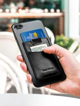 

Mobile Phone Back Stick Card Holder Genuine Leather Bus Card Cover Card Bag Female Card Protective Cover Anti Magnetic