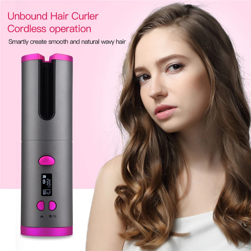 cordless rotating curling iron