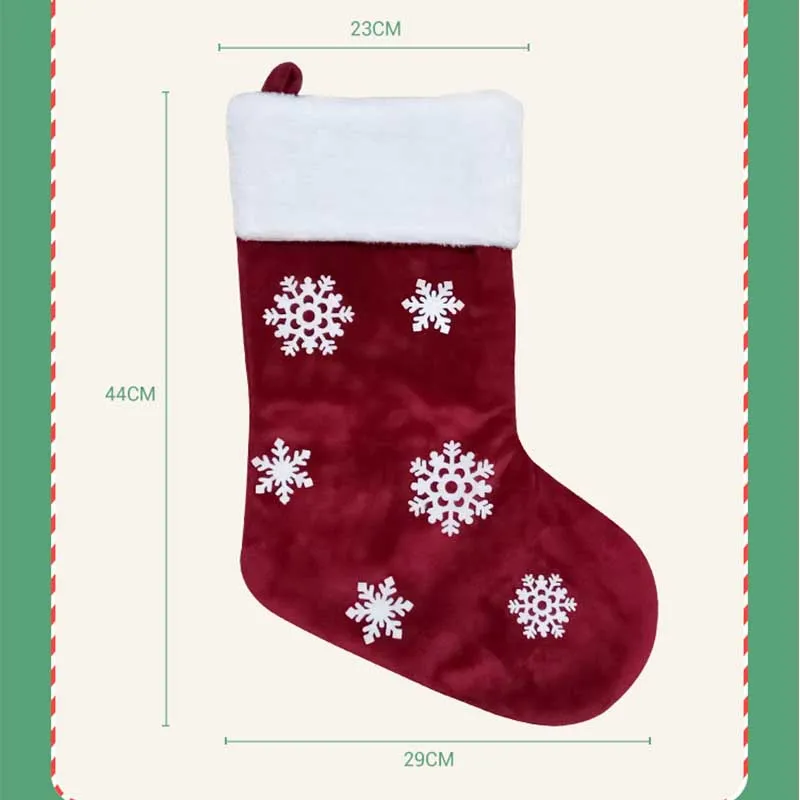 1/2PCS Christmas Stockings Pendant Cloth Christmas Tree Elk Snowflake Ornament Christmas Print Party Home Decoration Gift Bag