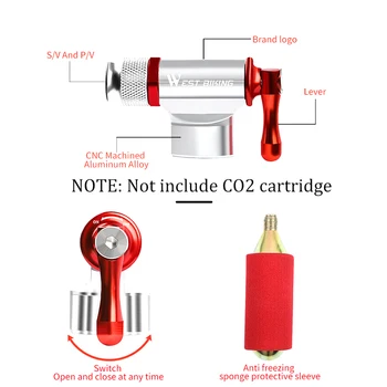 

Mini Bicycle Pump Aluminum Alloy CO2 Inflator Head Portable Emergency Cycling Pump MTB Bike Pump Bike Bicycle Accessories