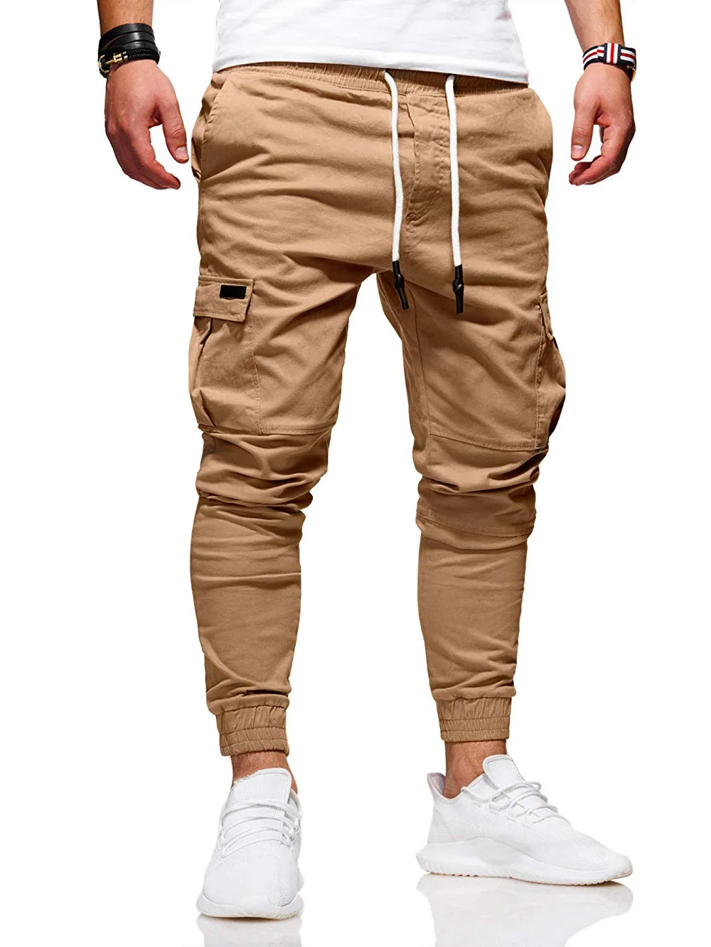 

SHUJIN 2019 New Style Fashion Hot Solid Pocket Men's Jogger Pants Urban Hip Hop Hanging Casual Trousers Slim Fit Elastic