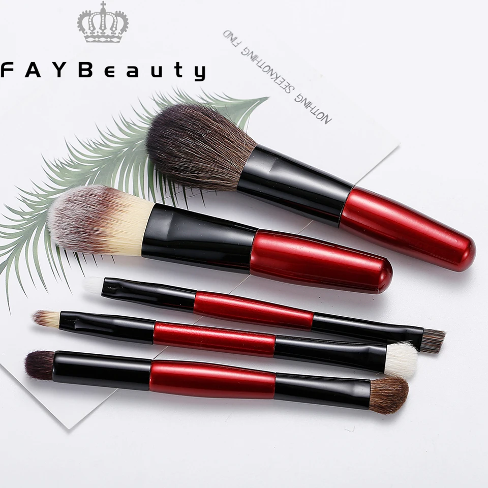 

FAYBeauty 5PCS Makeup Brush Set With Free Bag Animal Hair Concealer Foundation Powder Brush Eyeshadow Blush Cosmetics Tool