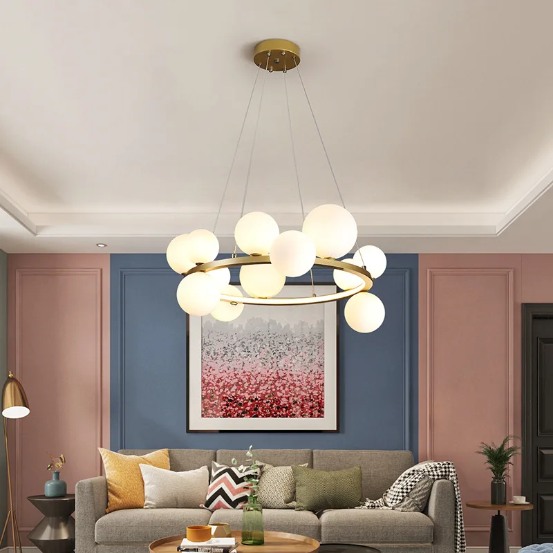 Clear Glass Bubble LED Chandelier Hall Parlor Lighting Fixtures Restaurant Bedroom Modern Hanglamp Cord Adjustable G9 Loft Deco led chandelier art lighting fixtures