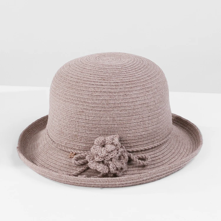 H753 женская шляпа Fedoras, Осень-зима, высокое качество, модная шерстяная шапка для женщин, простая, с коротким козырьком, в британском ретро стиле, для церковных покупок