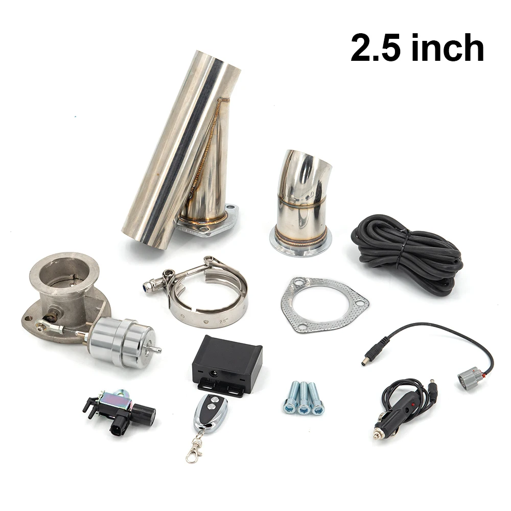 Universal 2.5 Inch 3 Inch Exhaust Cutout Remote Control With Vacuum Actuator Y Pipe Bypass