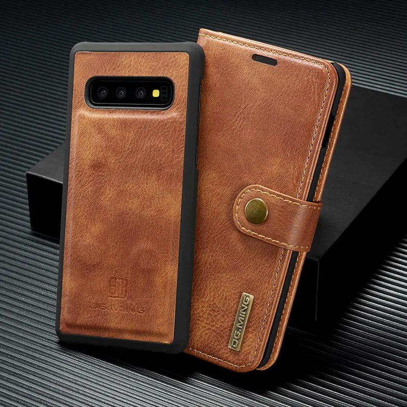 Для Galaxy S8 S9 S10 Plus E 5G Ретро съемный чехол-кошелек из натуральной кожи для samsung Note 10 9 8 A6 A7 A8 A9 Plus A40 A50
