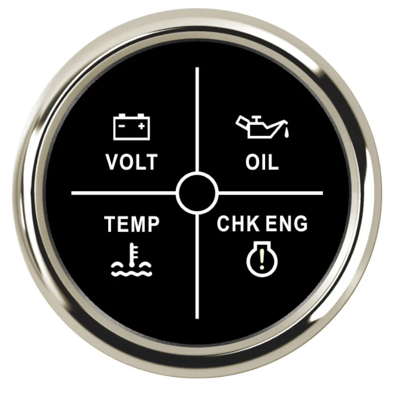52 мм Универсальный 4 Светодиодный индикатор сигнализации Вольт/масло/вода