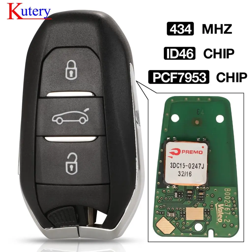Умный ключ kutery для Citroen DS3 DS4 DS5 DS6 HU83 Blade id46 pcf7953 chip 434mhz | Автомобили и мотоциклы