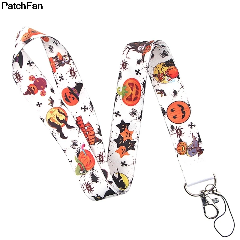 20 шт./лот A2507 Patchfan Хэллоуин стиль ремень шеи ремешки для безопасности отрыва для мобильного телефона USB ID держатель ключа
