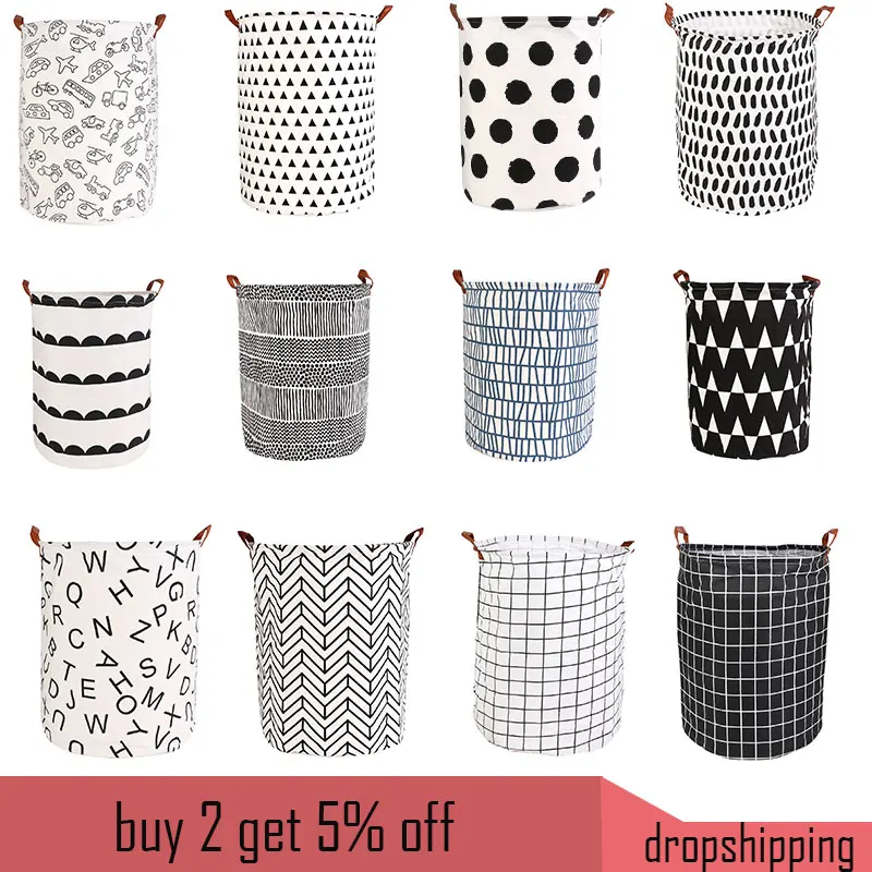

Folding Laundry Basket Round Storage Bin Large Hamper Barrel Standing Collapsible Clothes Toy Laundry Holder Pouch Organizer