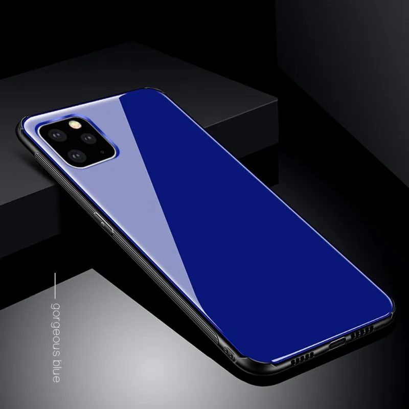 5.5 inch Женский чехол из закаленного стекла для IPhone 11, модный простой ультратонкий милый чехол для карт памяти IPho - Цвет: 5.5 inch