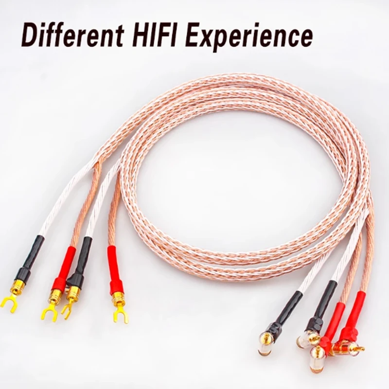 

Hi-Fi аудио 8TC OCC высококлассный Hi-Fi пистолет позолоченный R-образный Y-образный лопата с банановым штекером 24-жильный динамик кабель без коробки