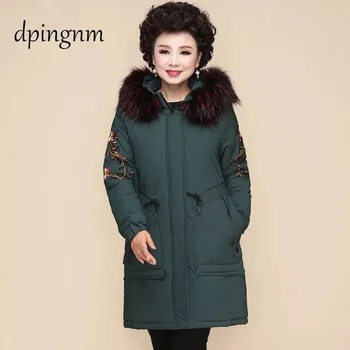 

Fashion Autumn Warm Winter Jackets Women Fur Collar Long Parka Plus Size 4xl Casual Cotton Womens Outwear Parka 1223c