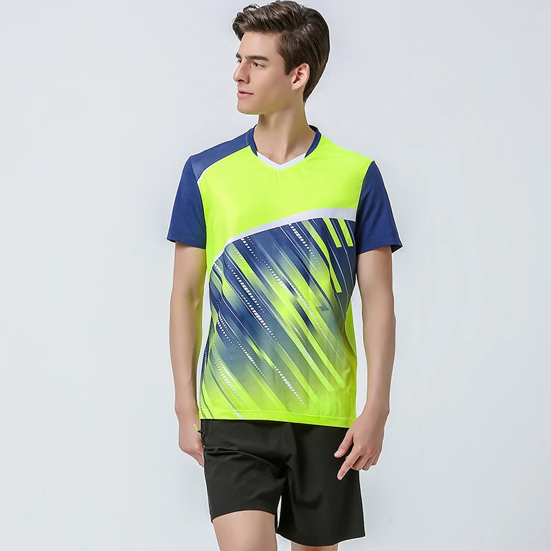 New summer badminton wear sportswear quick-drying breathable men and women short-sleeved tennis table tennis clothing group purchase_07