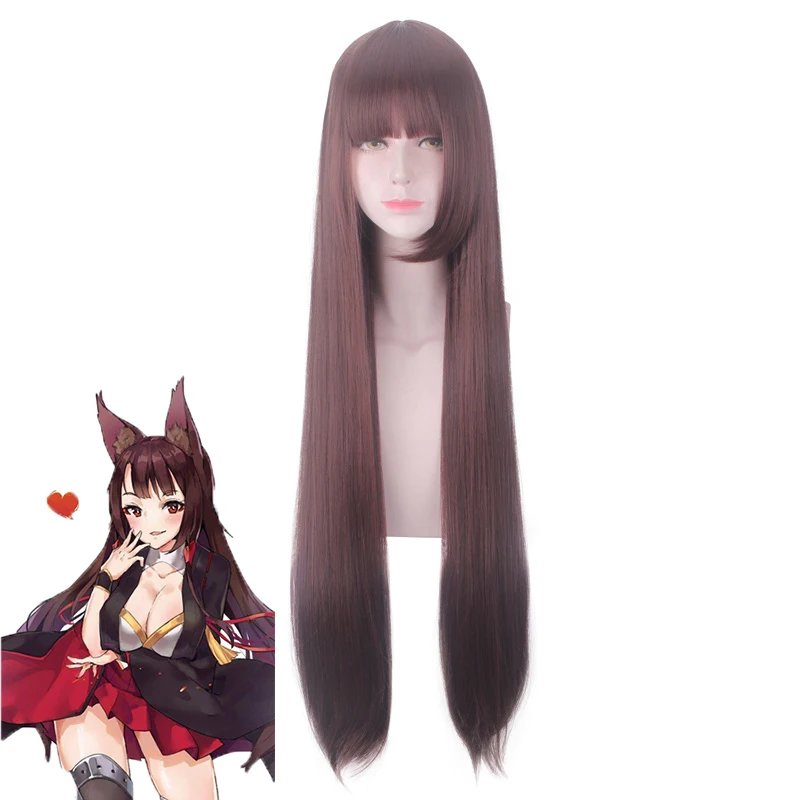 

Game Azur Lane Akagi Cosplay Wig 100cm Long Straight Heat Resistant Synthetic Hair Halloween Party Role Play Costume Wigs